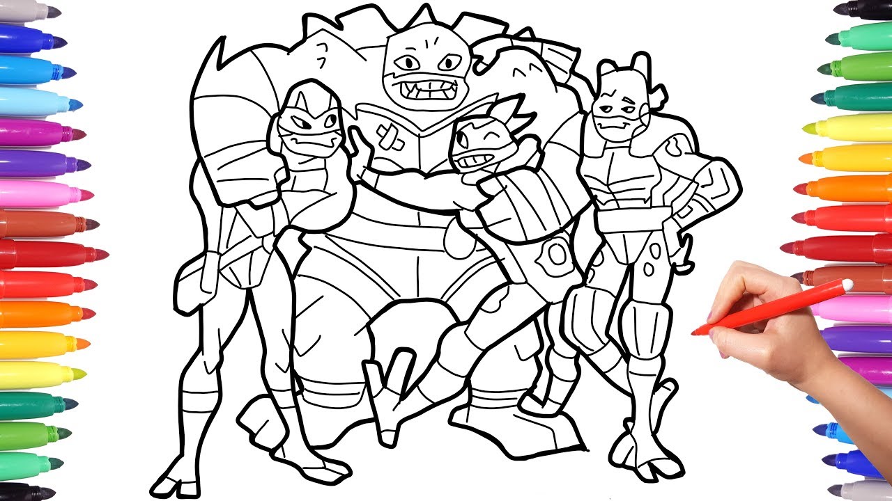 Rise of the teenage utant ninja turtles tnt superheroes coloring pages for kids
