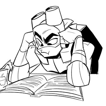 Donatello with the book in his hands sticker for sale by funneylizzie