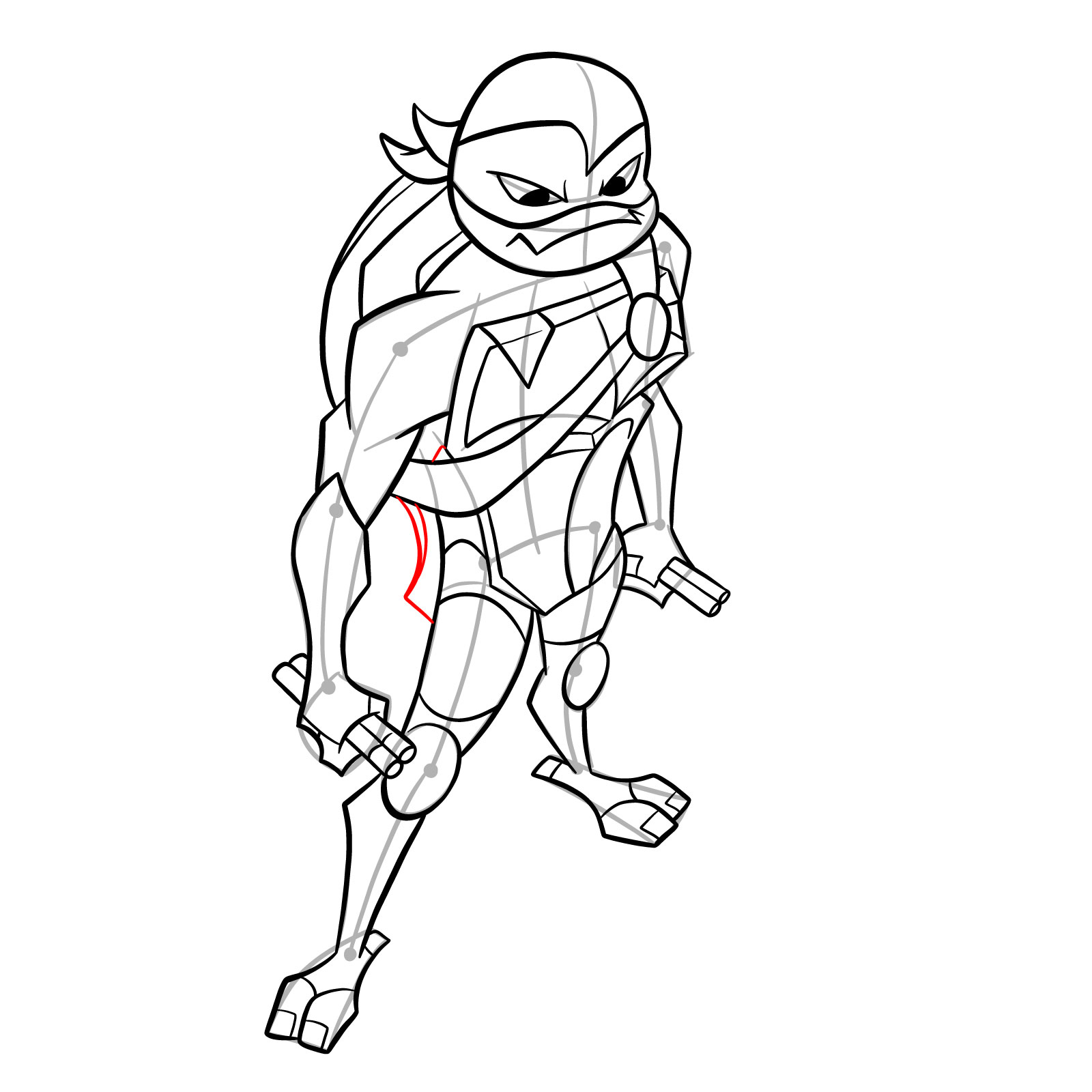 A guide on how to draw mikey in his hamato ninpå form