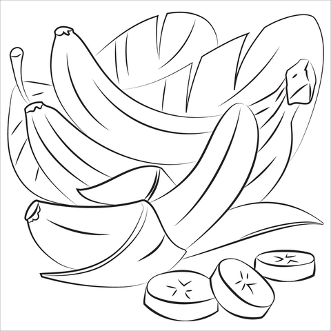 Banana coloring page free printable coloring pages