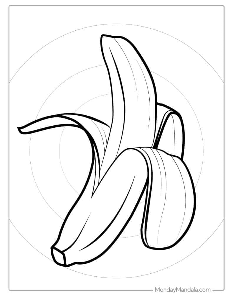 Banana coloring pages free pdf printables