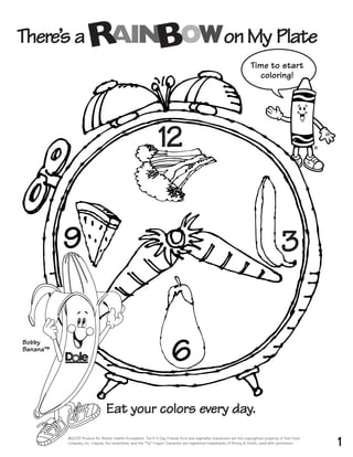 Fruits and vegetables coloring book pdf