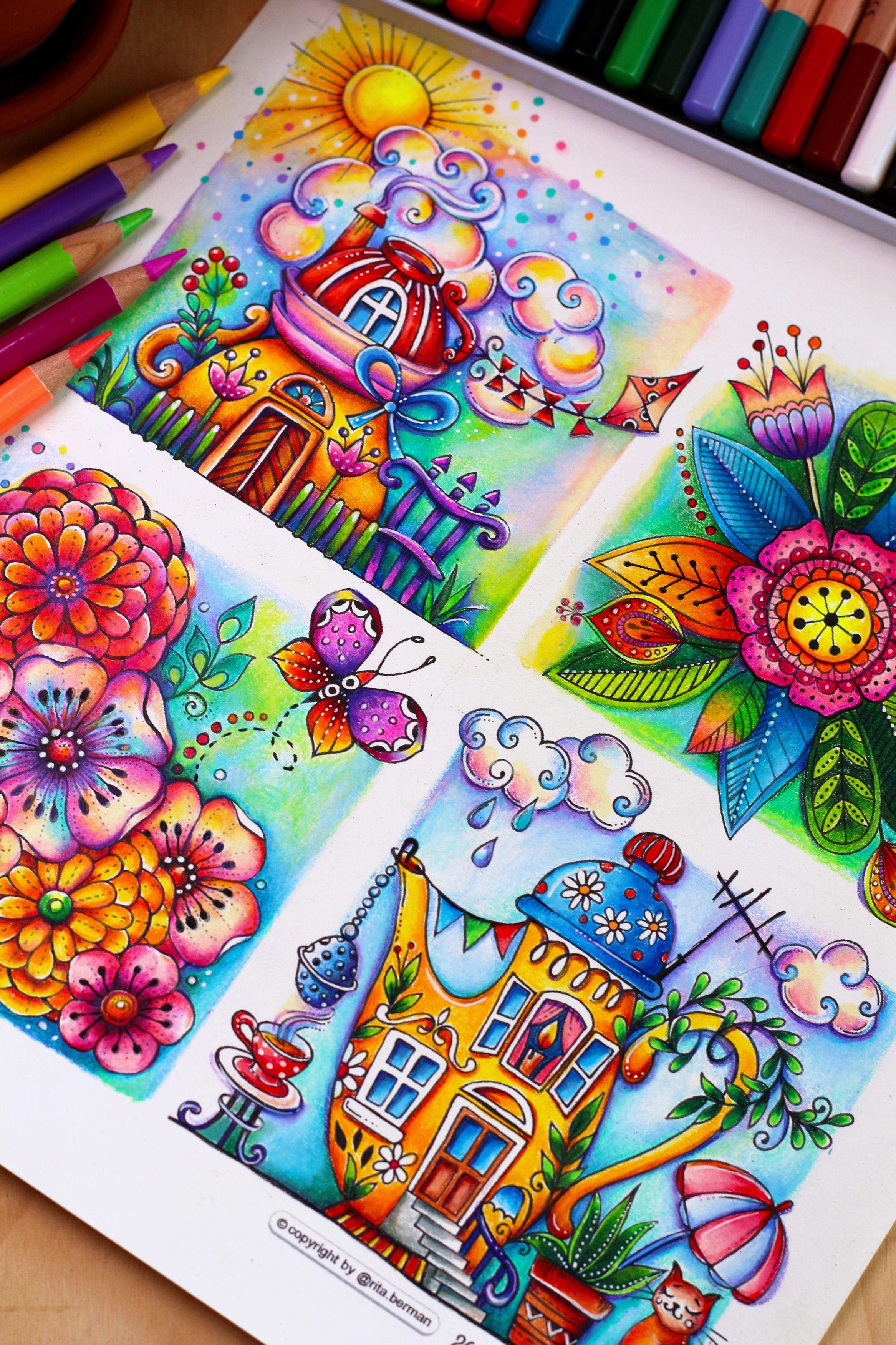 Illustration coloring by rita berman coloring book art coloring books adult coloring inspiration