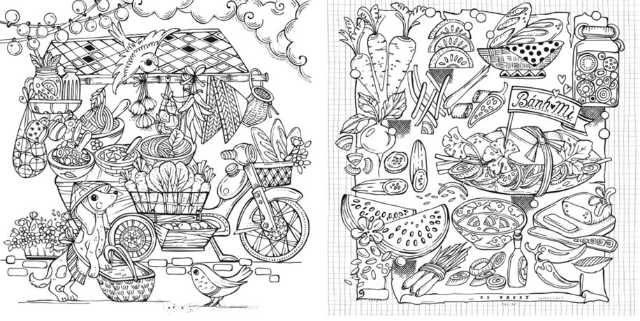 Rita berman meine reise durch asien ausmalen und geniessen coloring book illustration