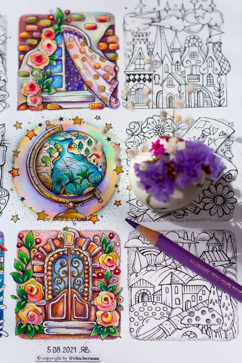 Ðððð coloring freebie from rita berman coloring book art whimsical art journal book art diy