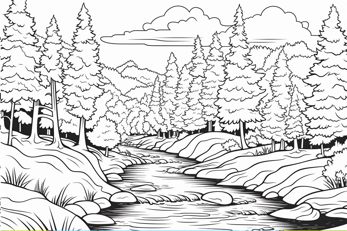 River in the forest coloring books for children years old coloring pages