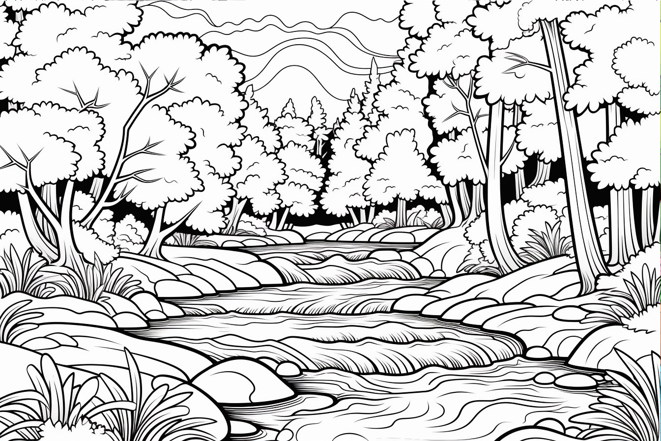 River in the forest coloring books for children years old coloring pages