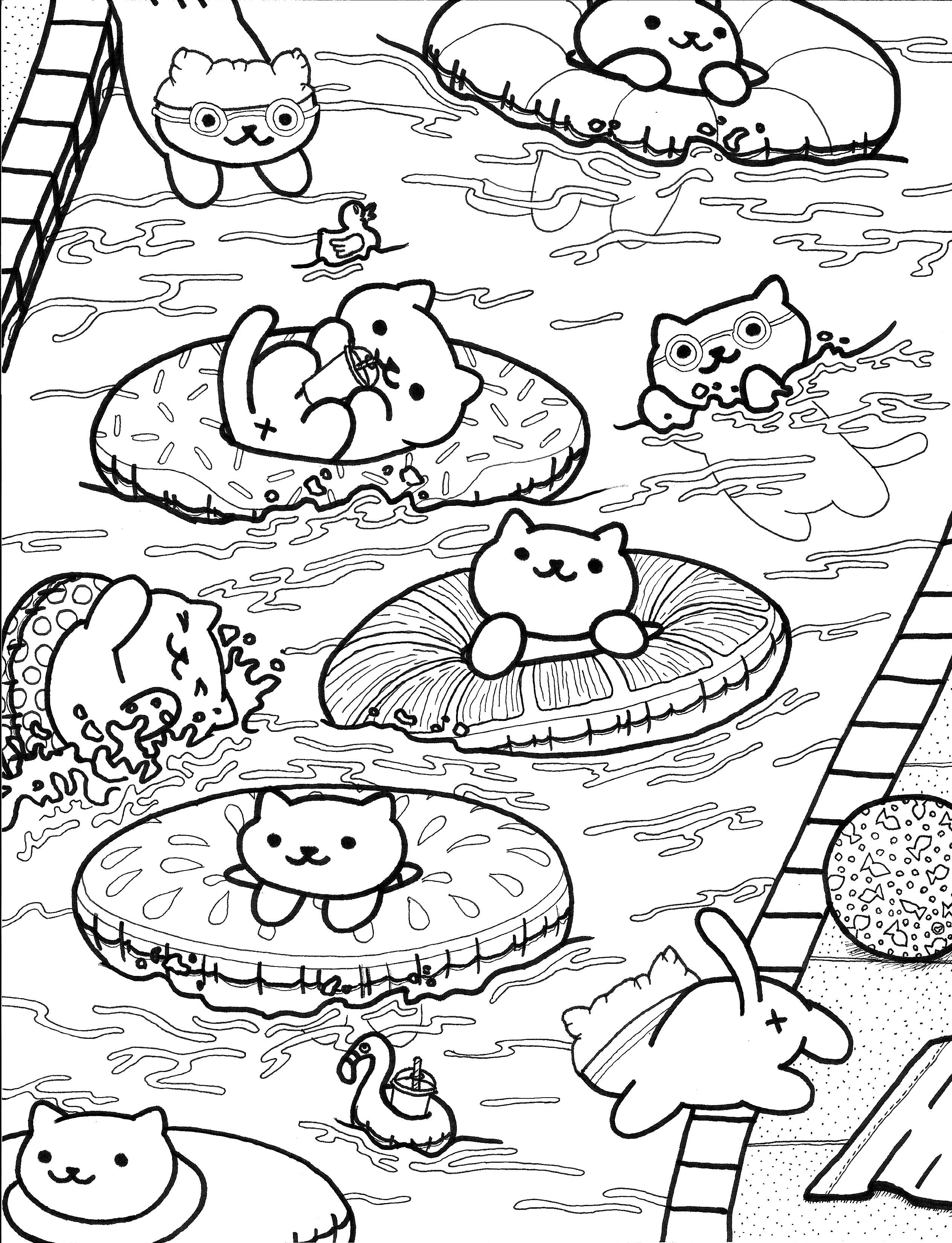 Its been a while nekoatsume friendsheres a lazy river coloring sheet rnekoatsume