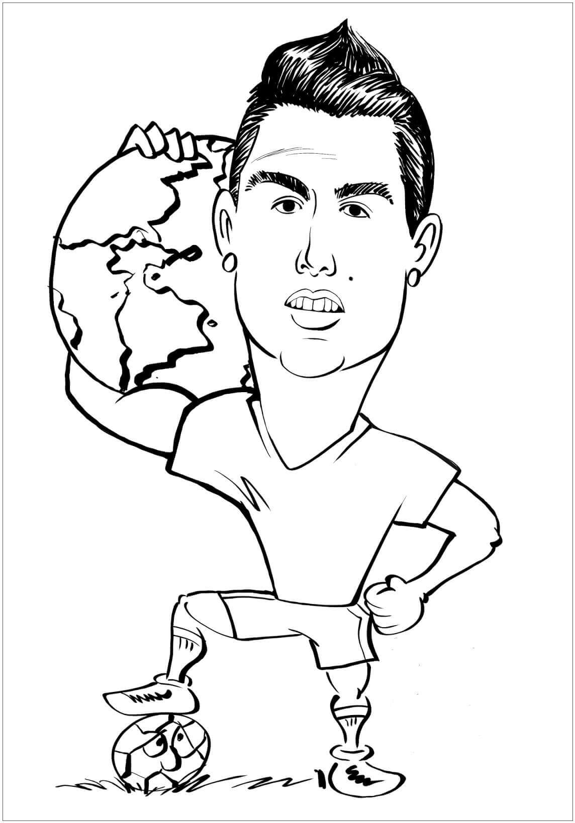Drawing cristiano ronaldo run coloring page