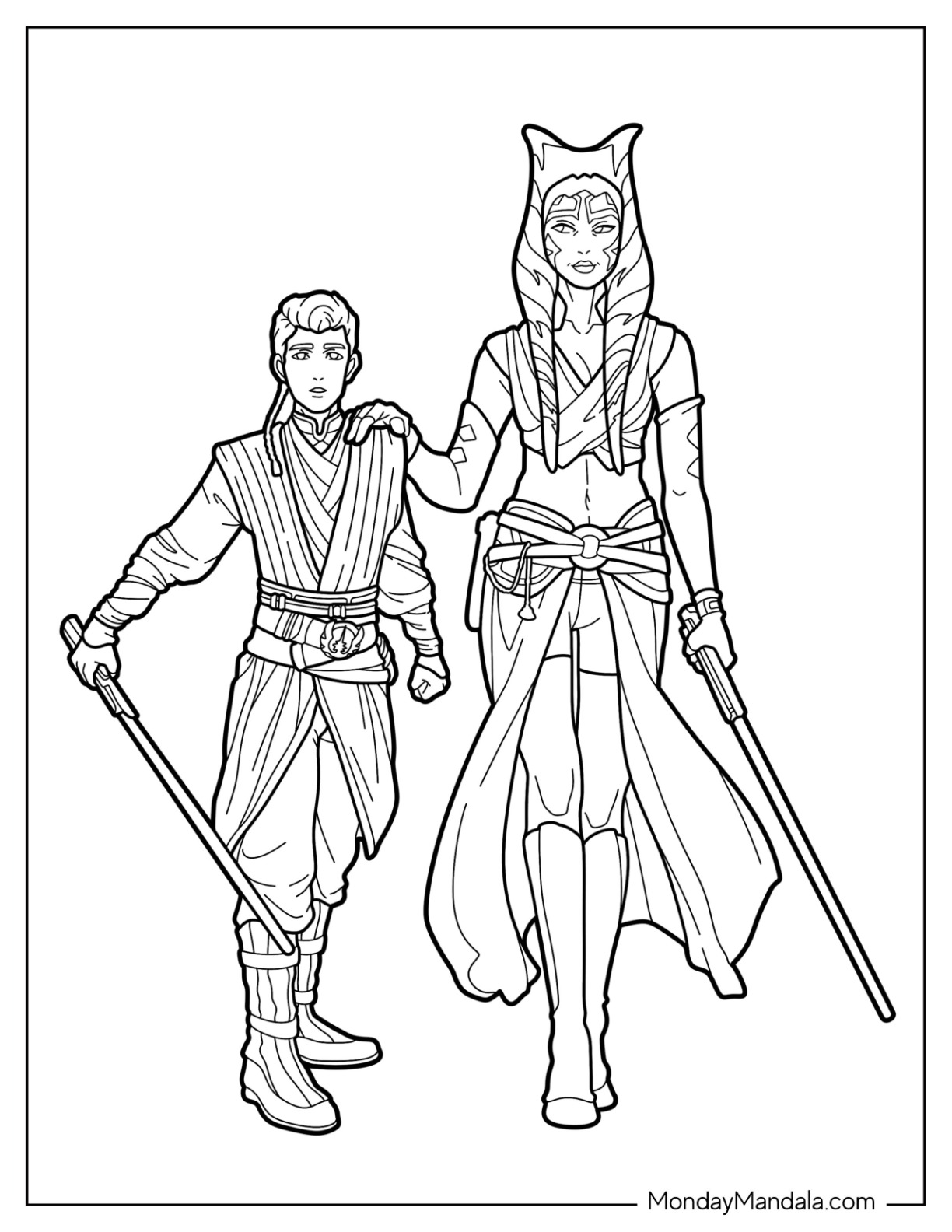 Ahsoka coloring pages free pdf printables