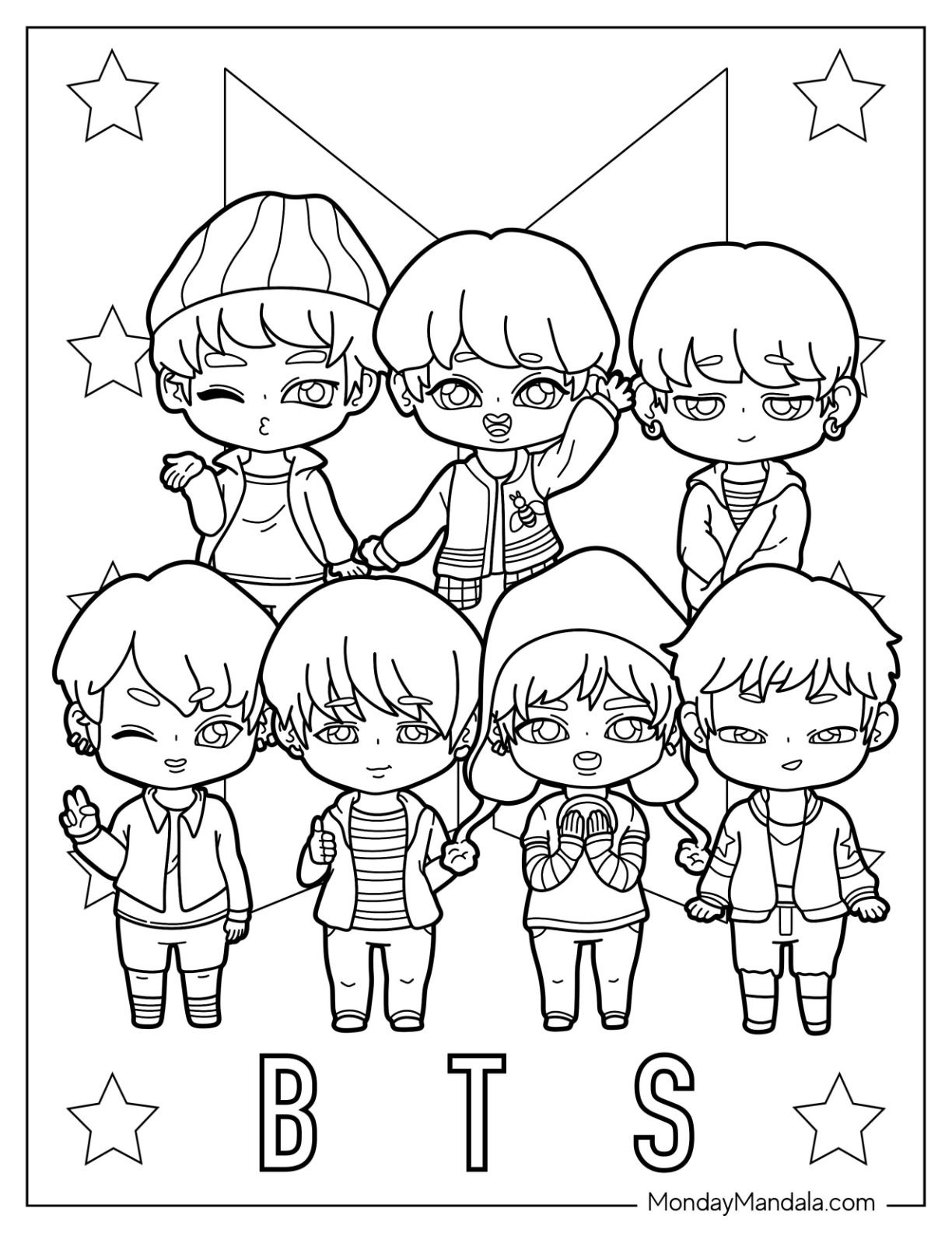 Bts coloring pages free pdf printables