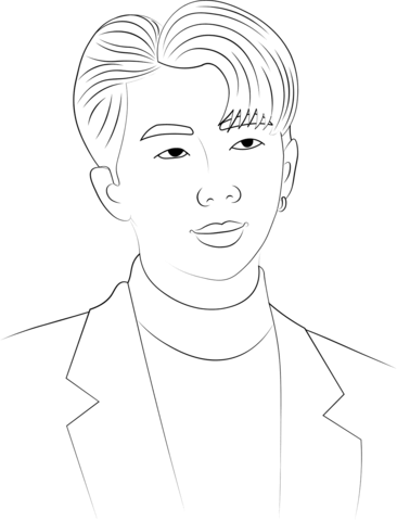 Bts rm coloring page free printable coloring pages