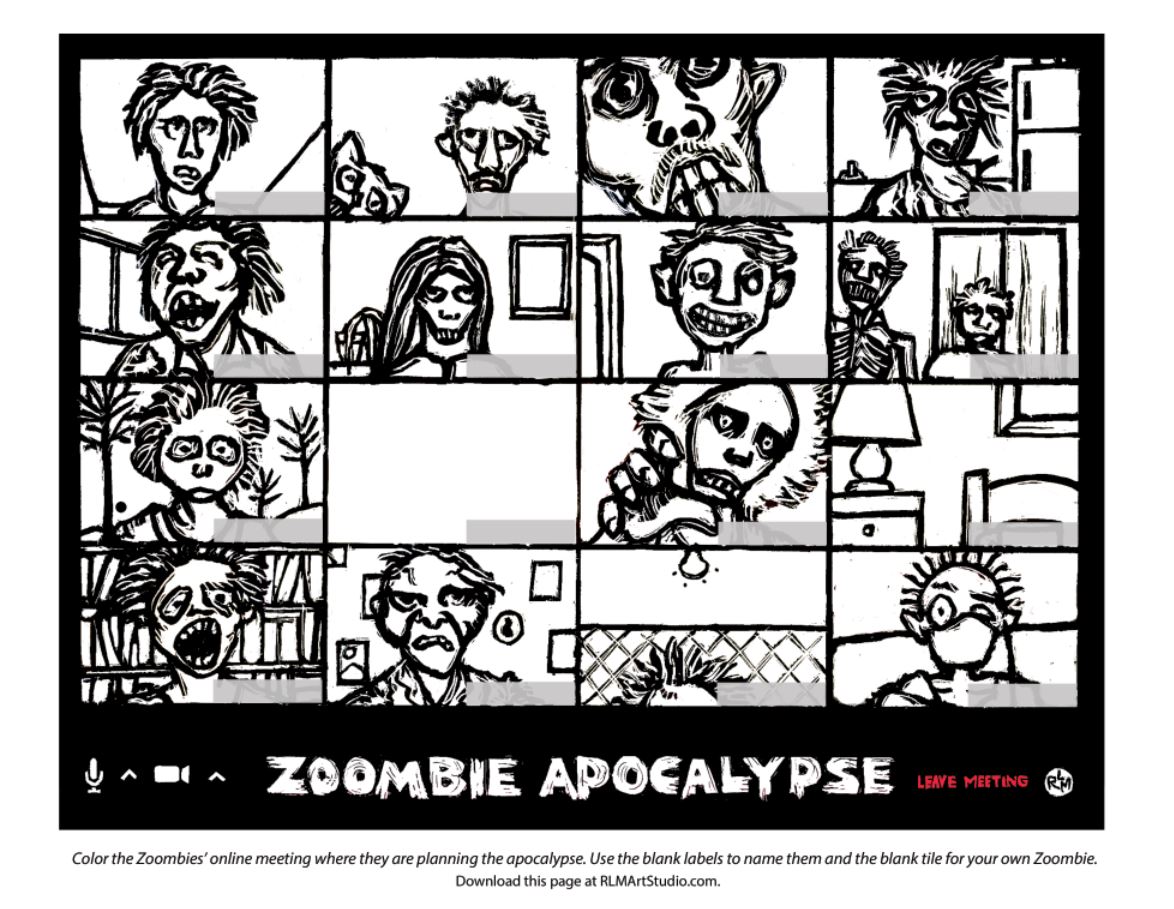 Zoombie apocalypse free zombie coloring page pdf