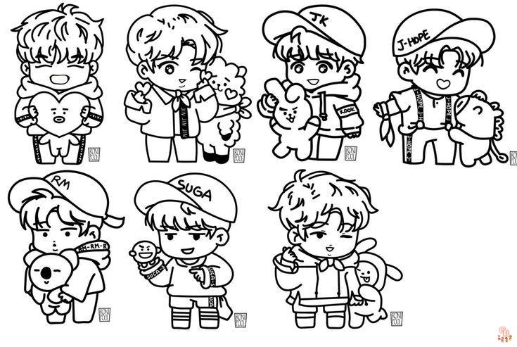 Unleash your inner army with exciting bts coloring pages