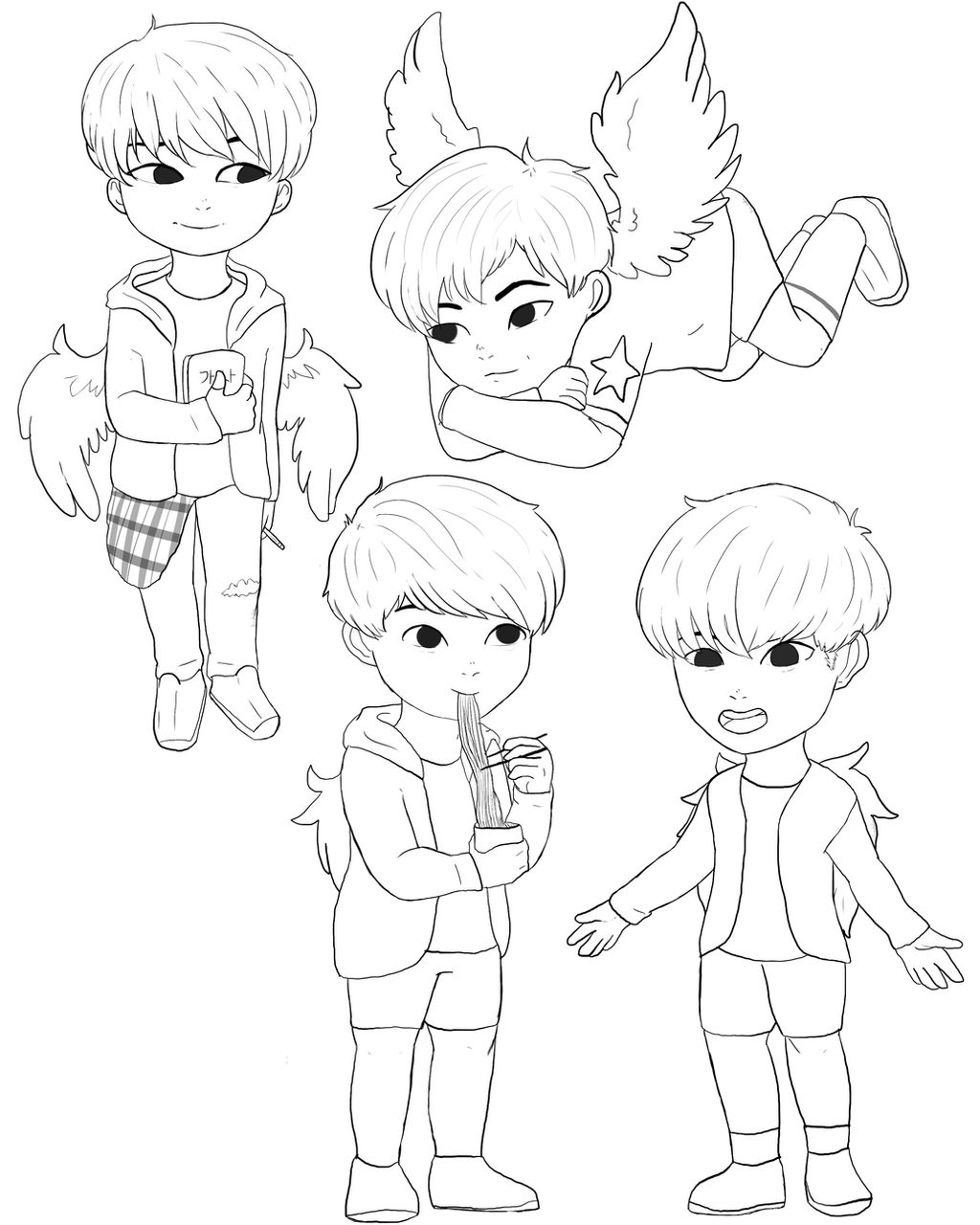 Hyung line bts coloring book by chibioliver on