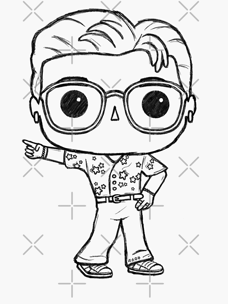 Bts rm namjoon dynamite outline sticker by mymikrokosmos
