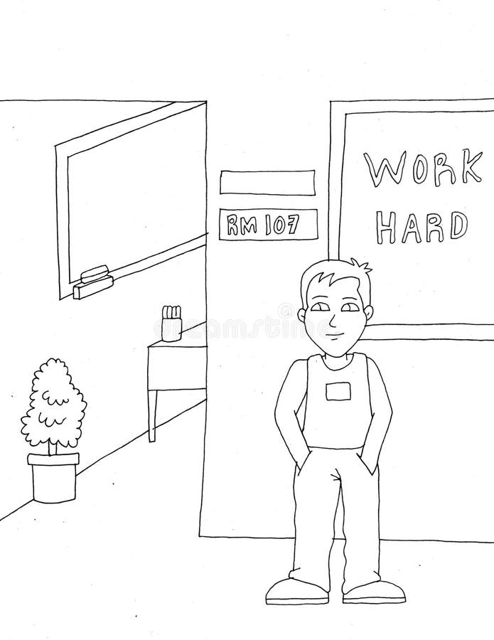 Classroom cartoon coloring stock illustrations â classroom cartoon coloring stock illustrations vectors clipart