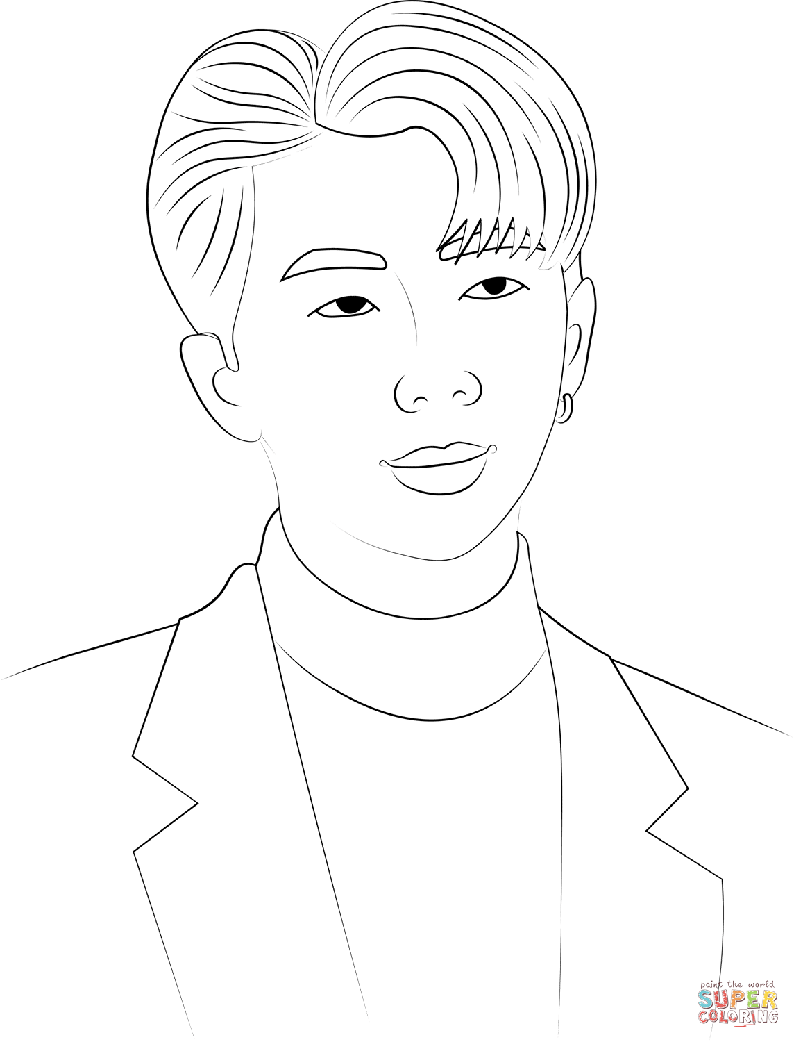 Bts rm coloring page free printable coloring pages