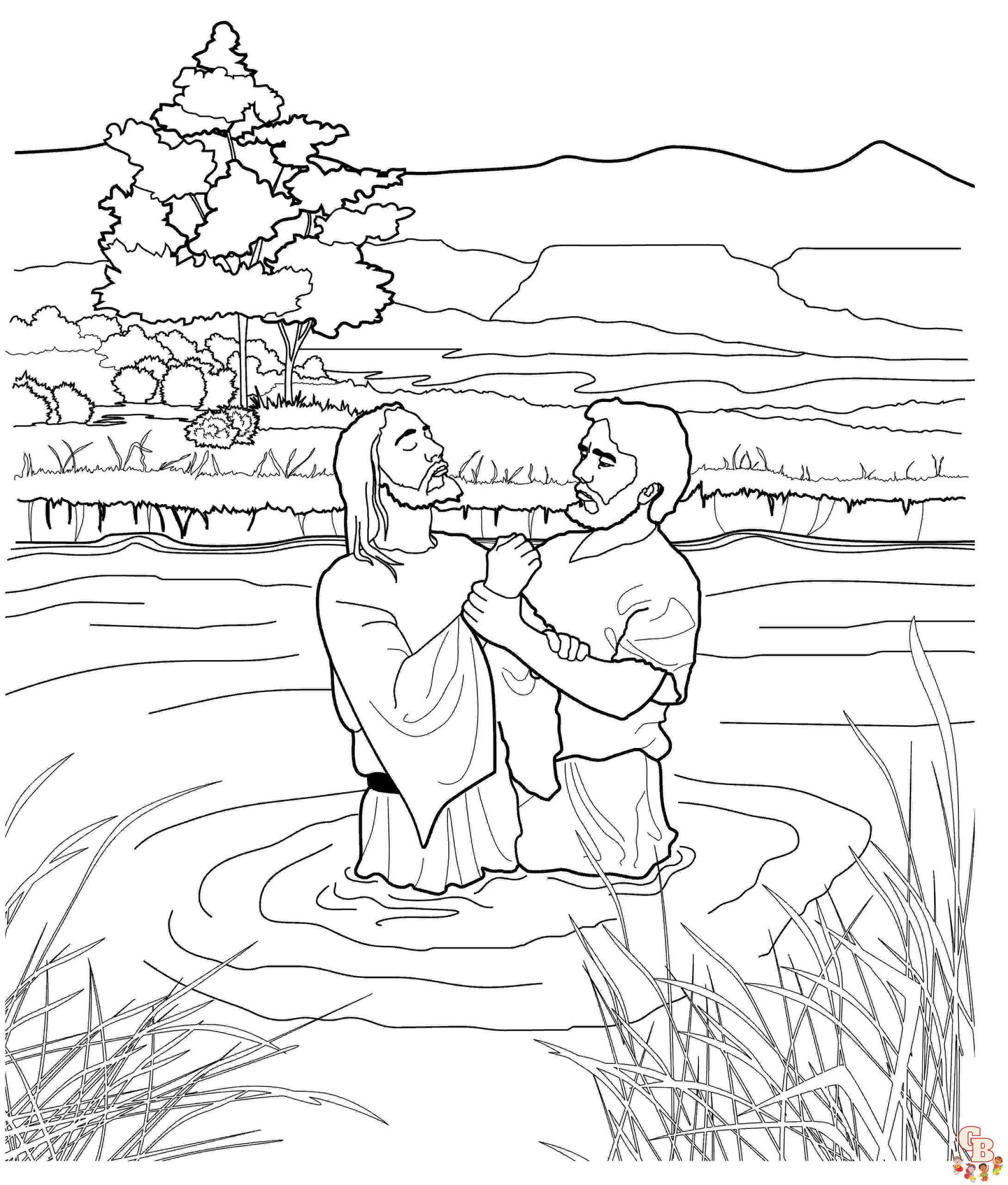 Printable baptism coloring pages free for kids and adults