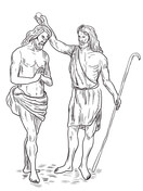 Baptism of jesus in river jordan coloring page free printable coloring pages