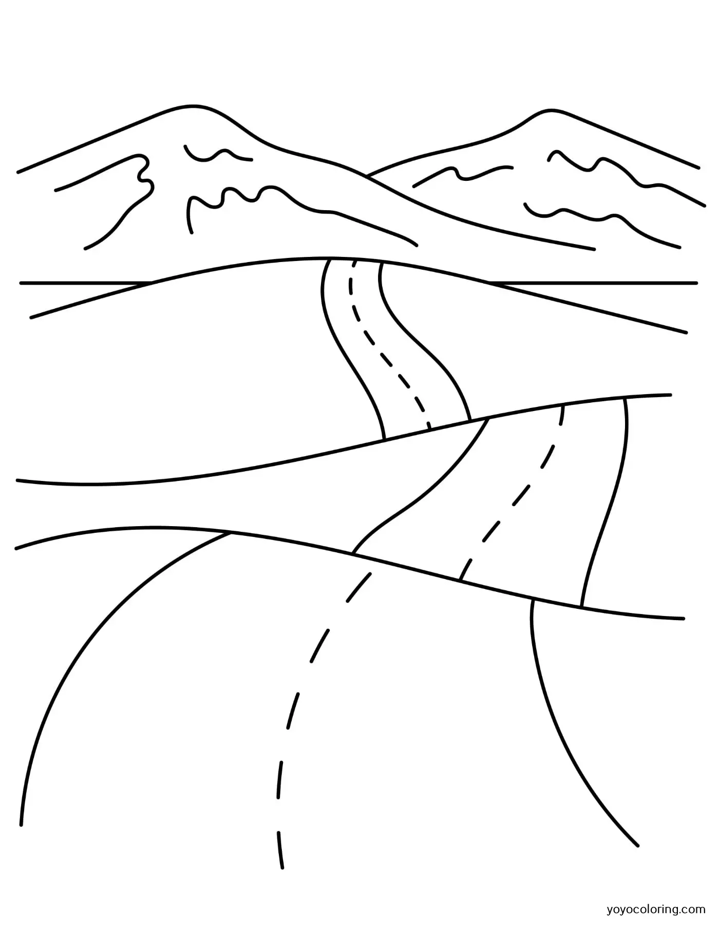 Road coloring pages á printable painting template