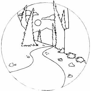 Mountain road coloring page