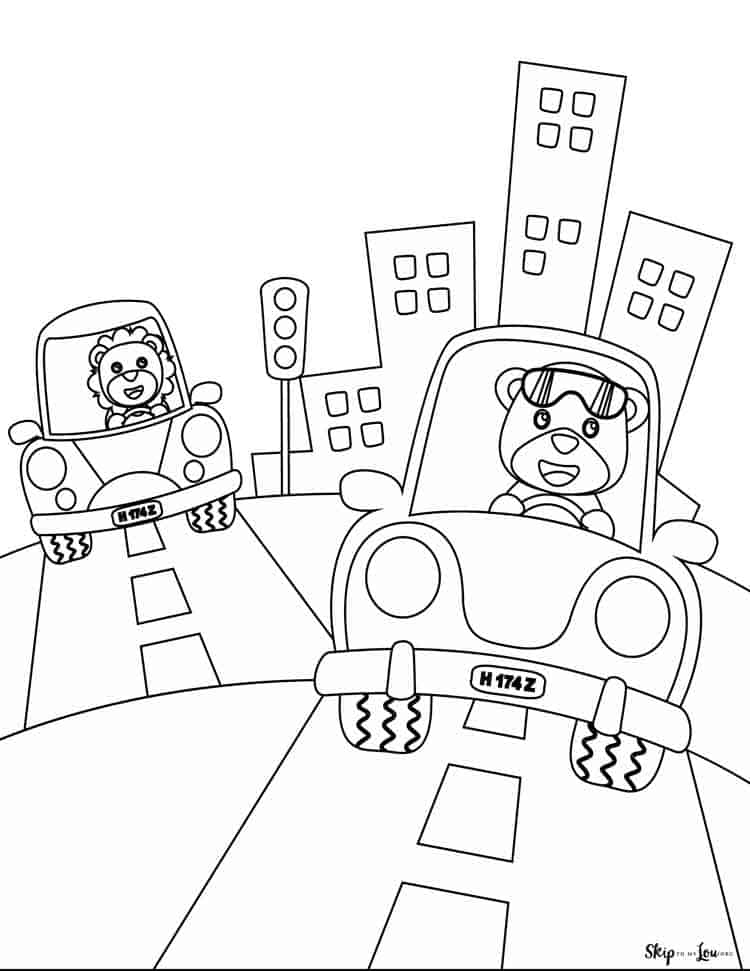 Car coloring pages skip to my lou