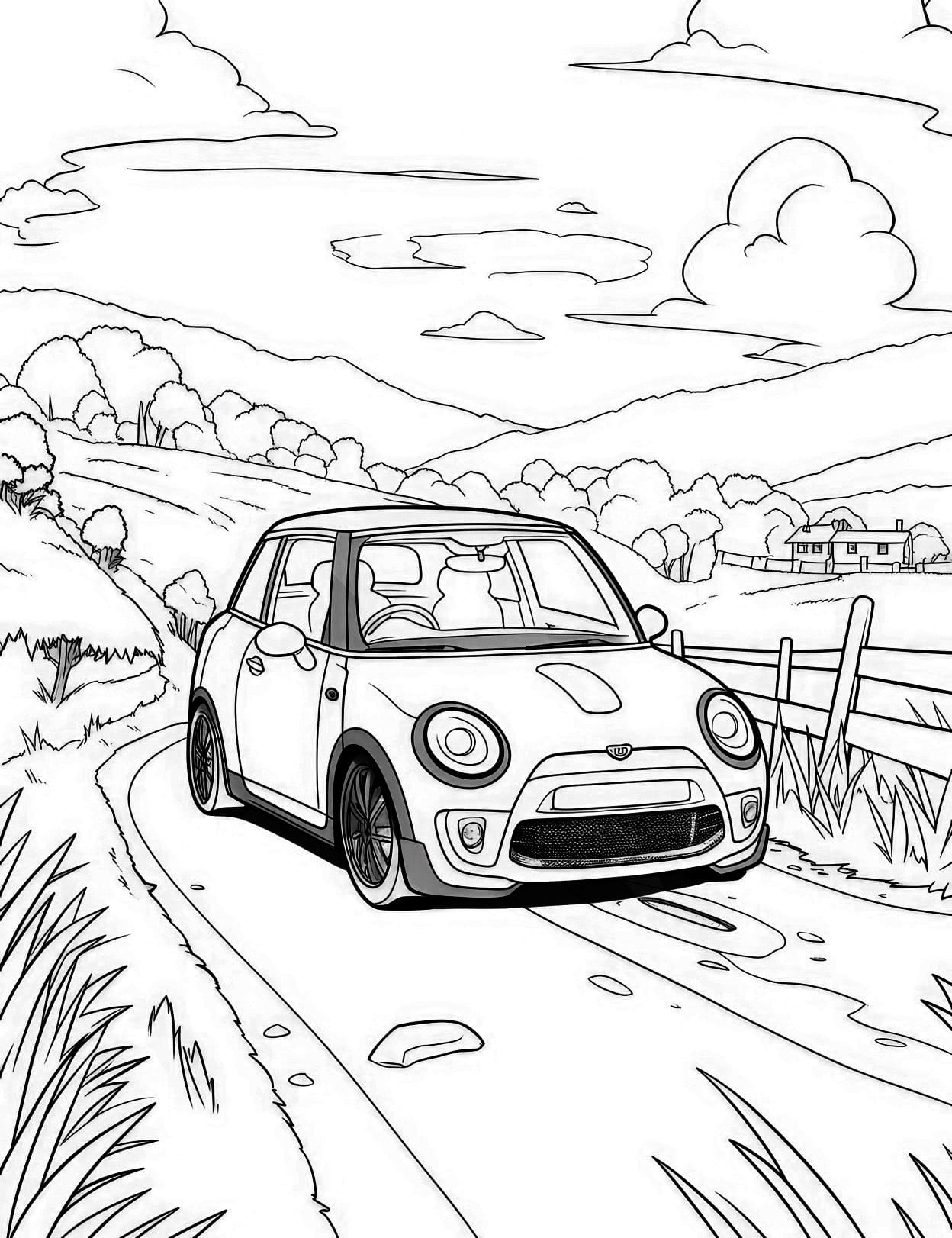 Car coloring pages for adults and kids