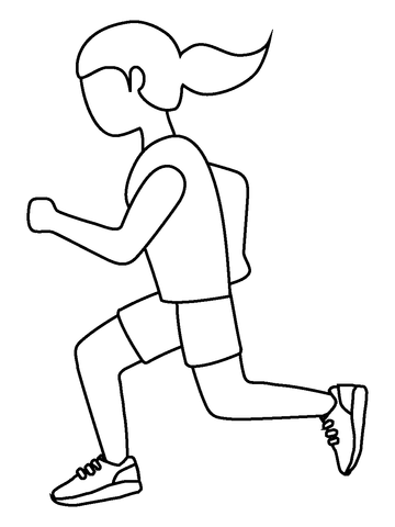 Woman running emoji coloring page free printable coloring pages