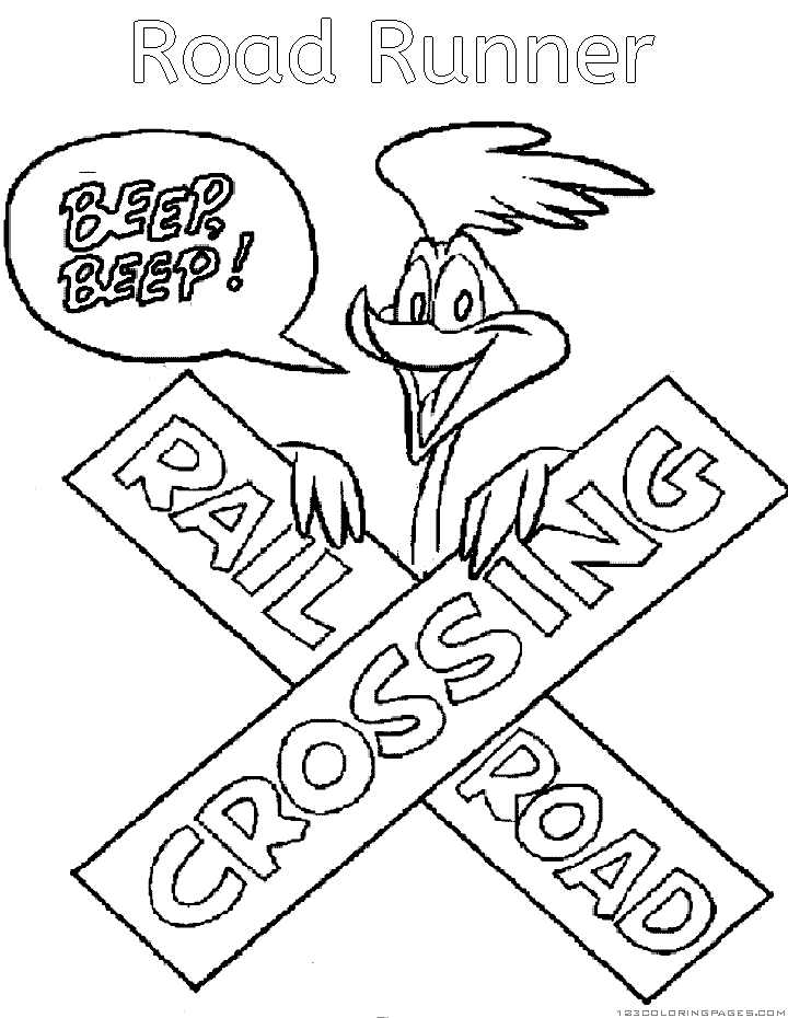 Wile coyote and road runner coloring pages