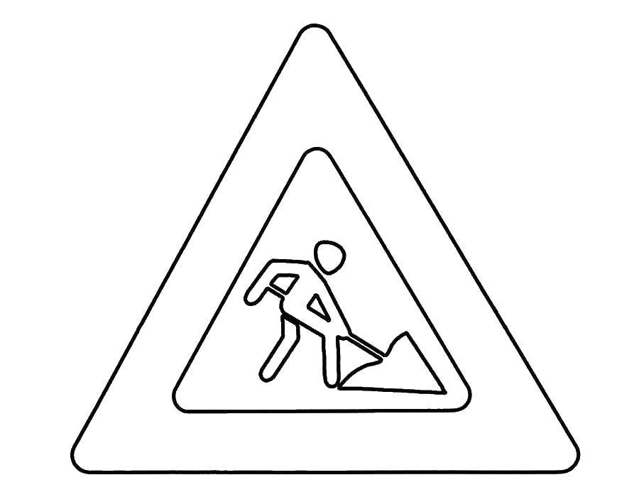 Online coloring pages coloring page road works road signs coloring download and print free