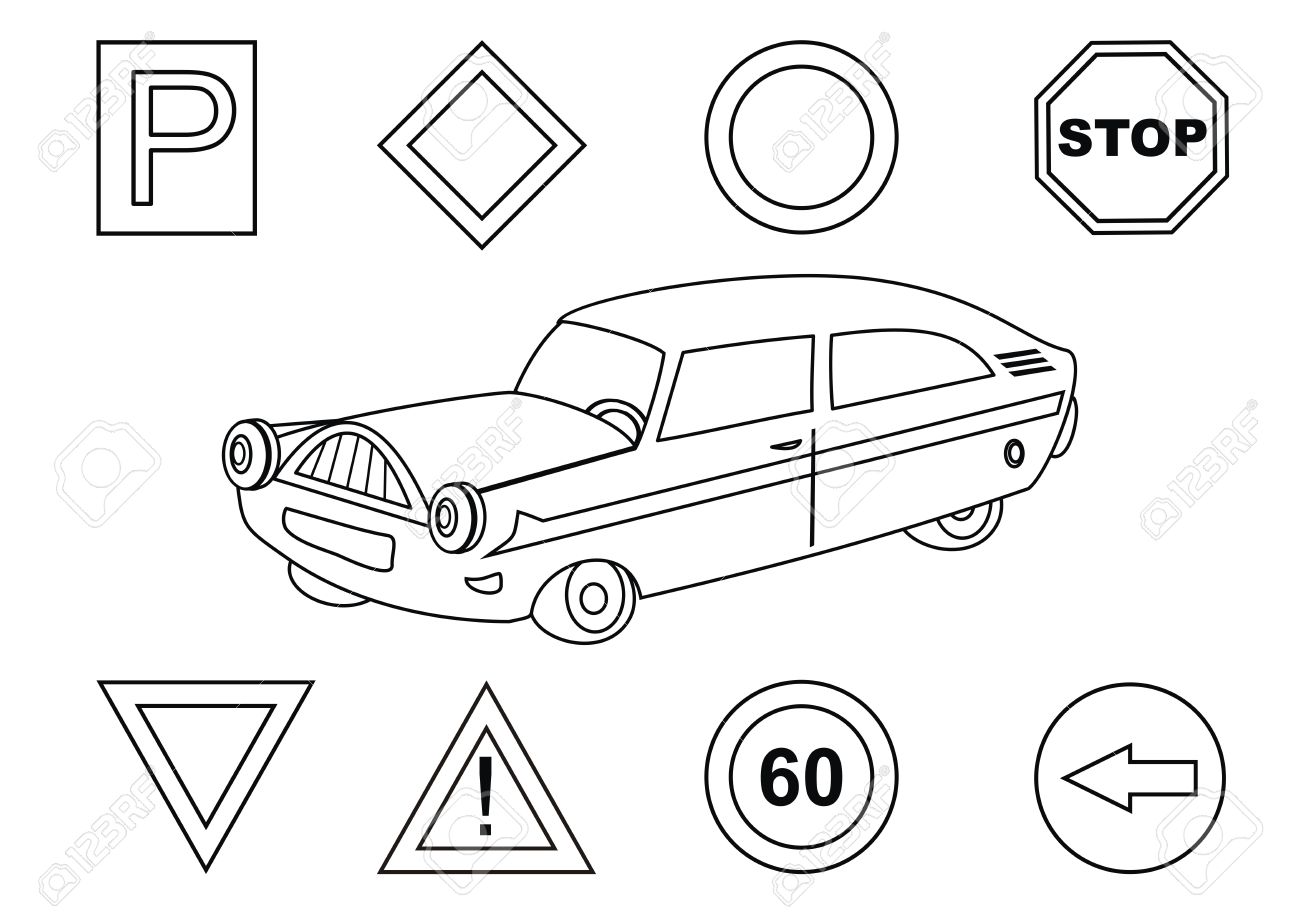 Car and traffic signs