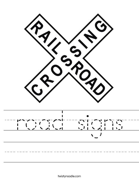 Road signs worksheet