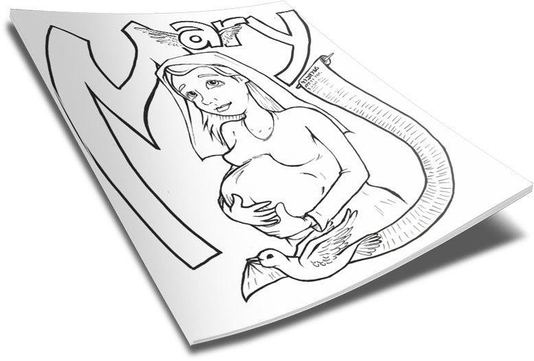 Mary coloring page