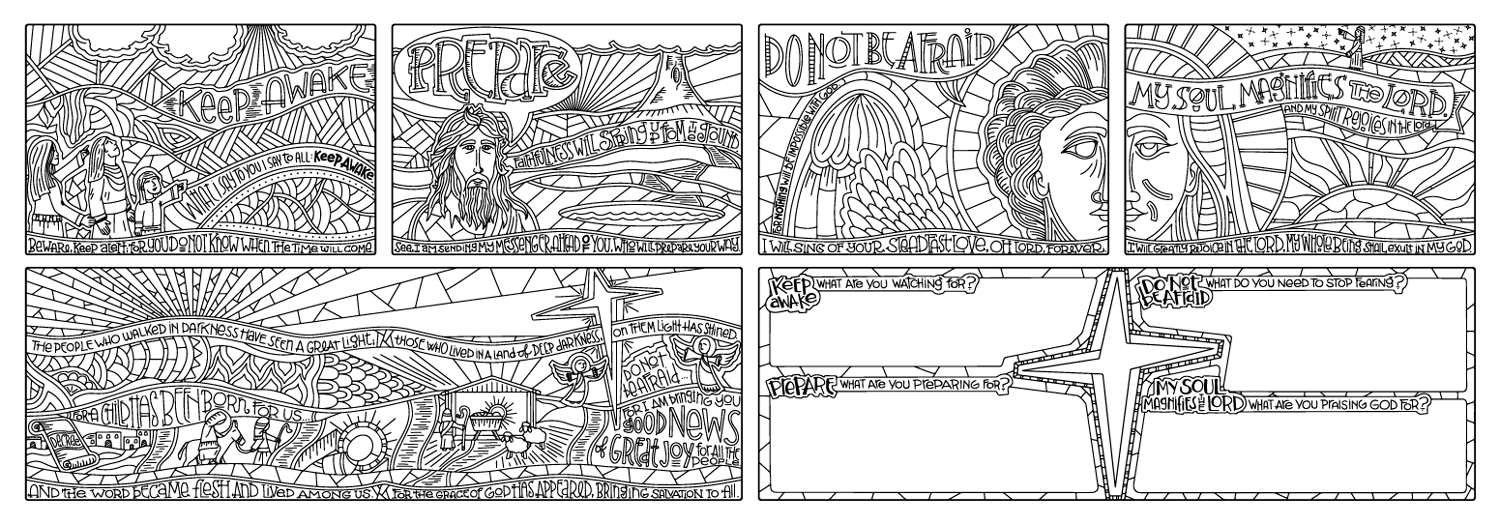 Advent journey coloring posters an advent art project for all ages