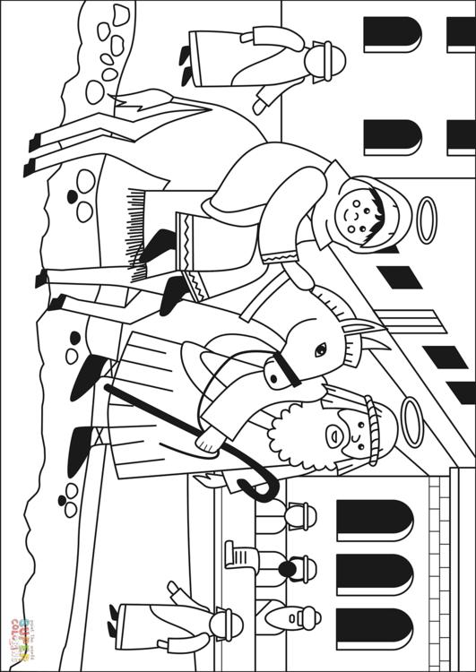 Coloring page going to bethlehem