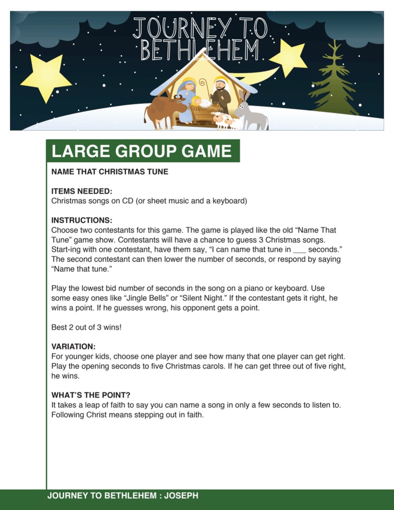 Journey to bethlehem christmas childrens church curriculum