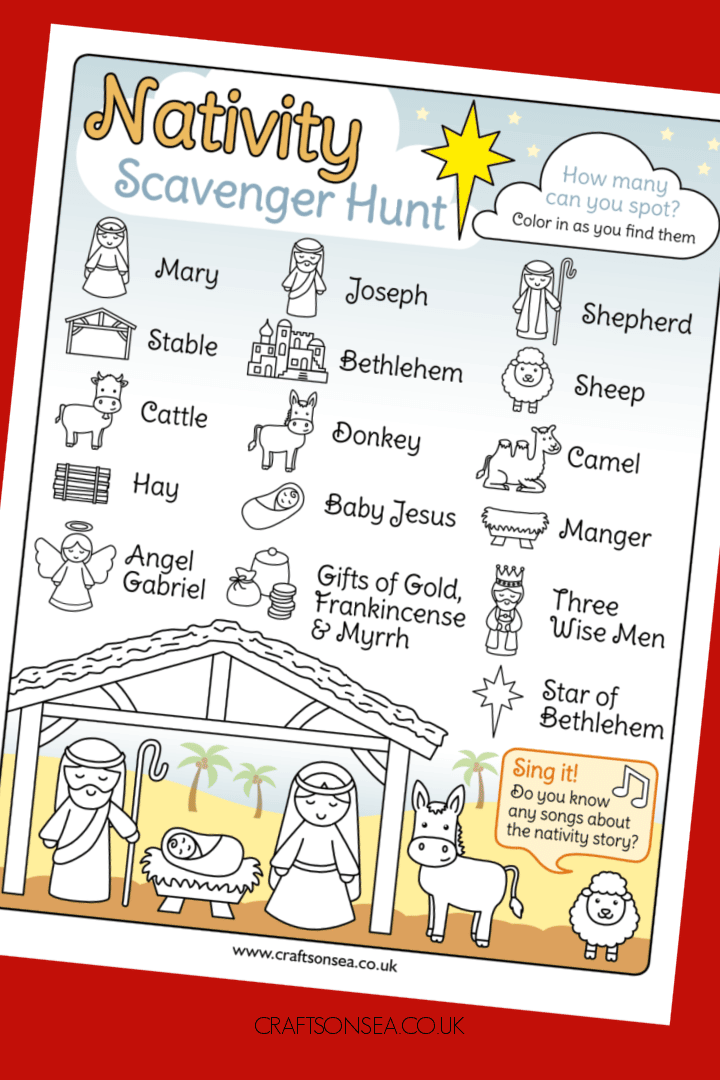Free printable nativity scavenger hunt