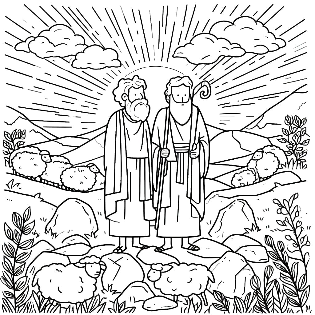Abraham and isaac image coloring page