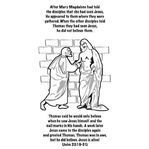 Jesus lives the road to emmaus coloring card