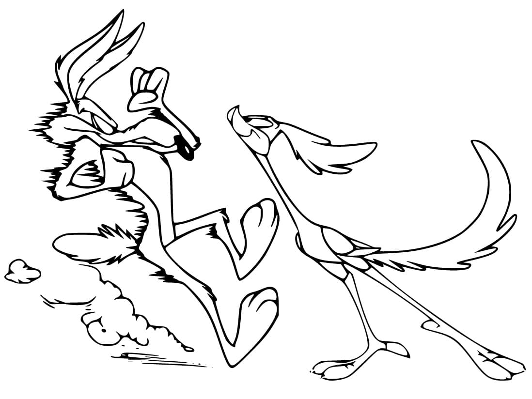 Wile e and road runner coloring book for kids to print and online