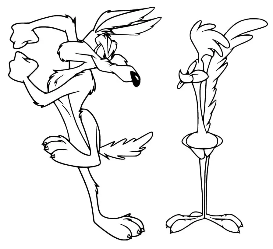 Wile e coyote with road runner fãrbung seite