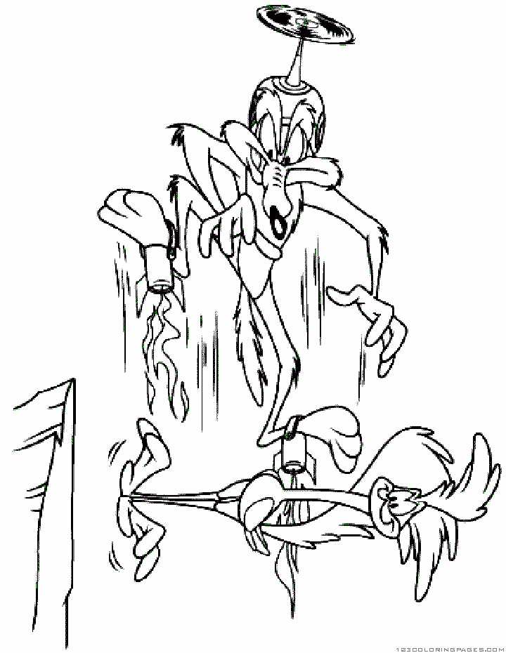 Wile coyote and road runner coloring pages