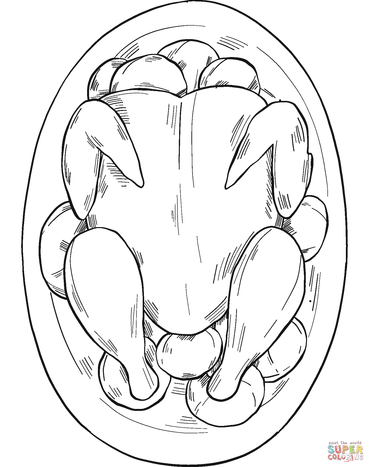 Roast chicken coloring page free printable coloring pages