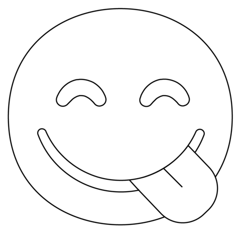 Face savoring food emoji coloring page free printable coloring pages