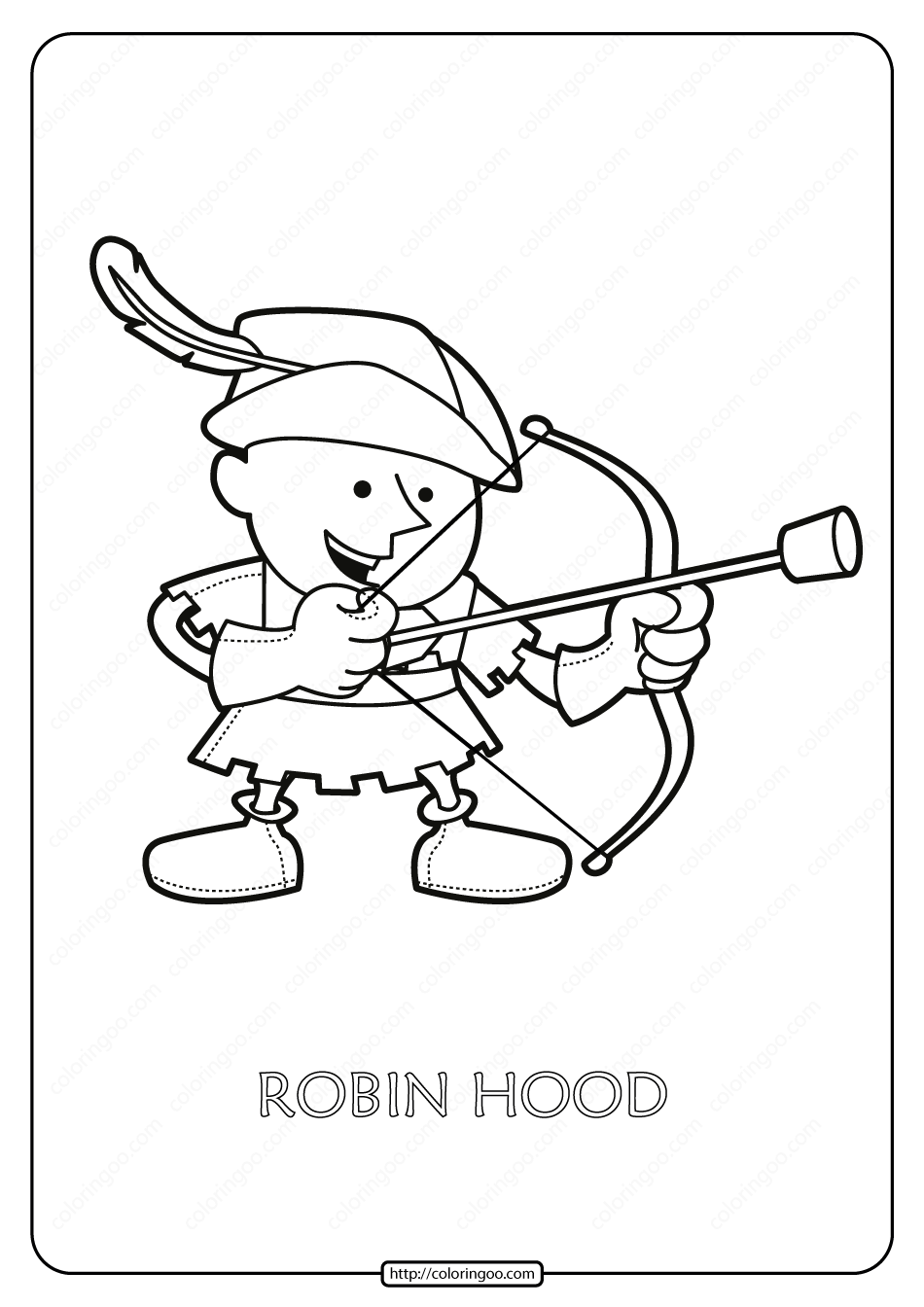 Printable robin hood pdf coloring page robin hood robin coloring pages