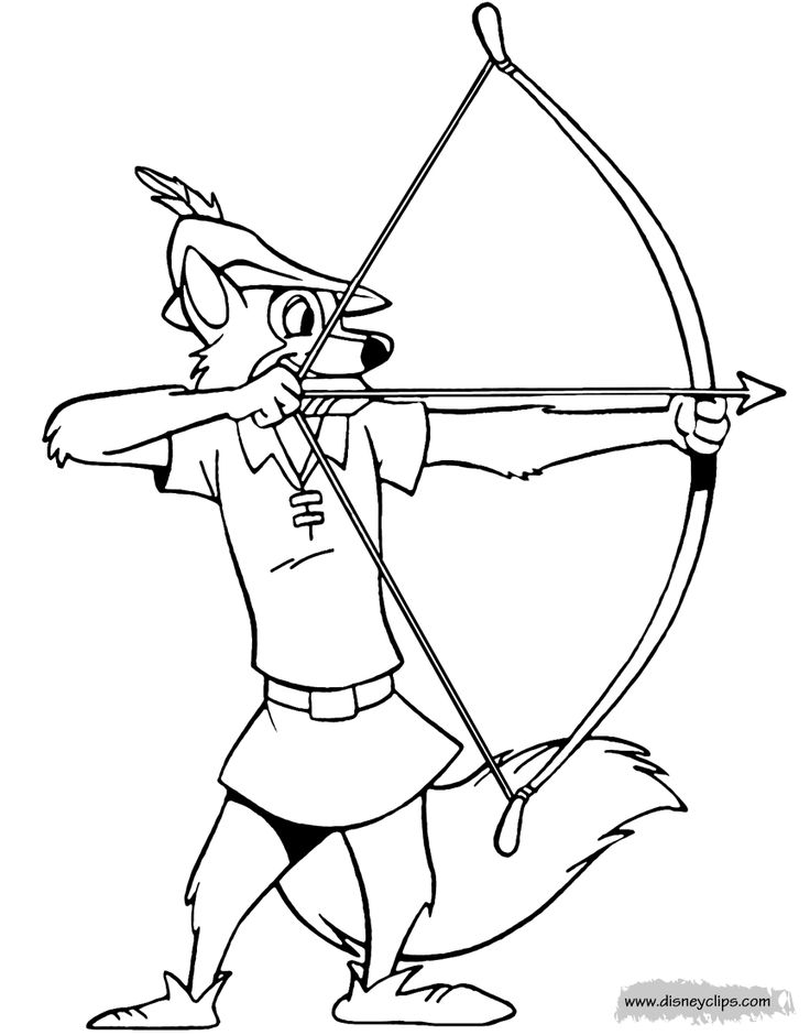 Robinhood disney coloring pages robin hood coloring pages