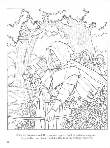 Story of robin hood coloring book â miller pads paper