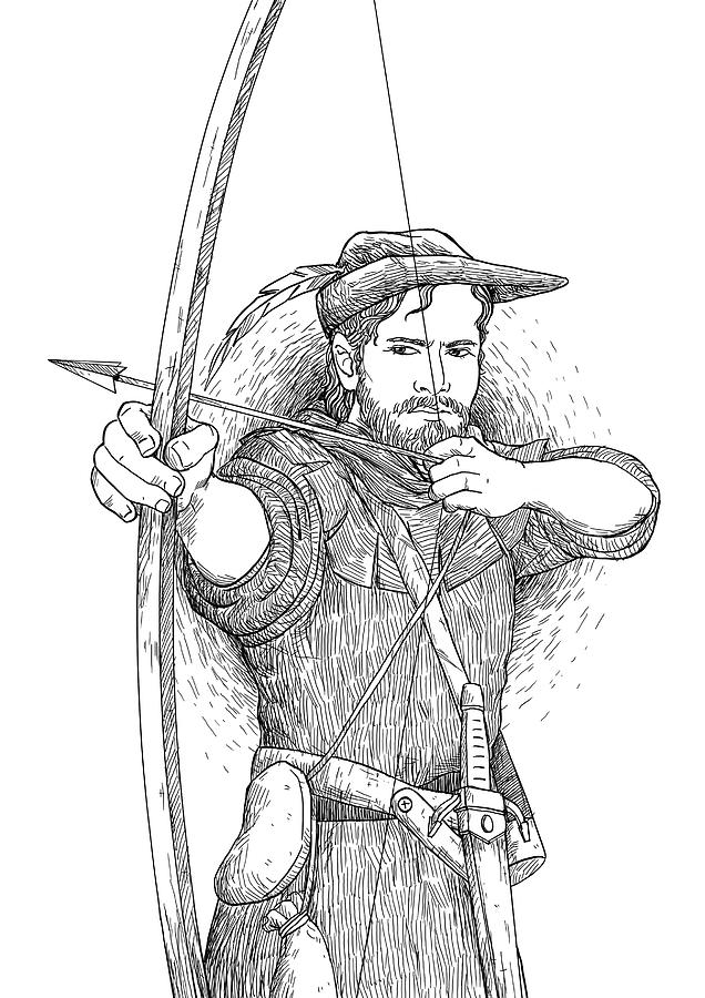 Robin hood the legend drawing by reynold jay