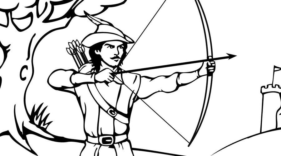 Entry by victorshade for robin hood detailed a black and white illustration needed eelancer
